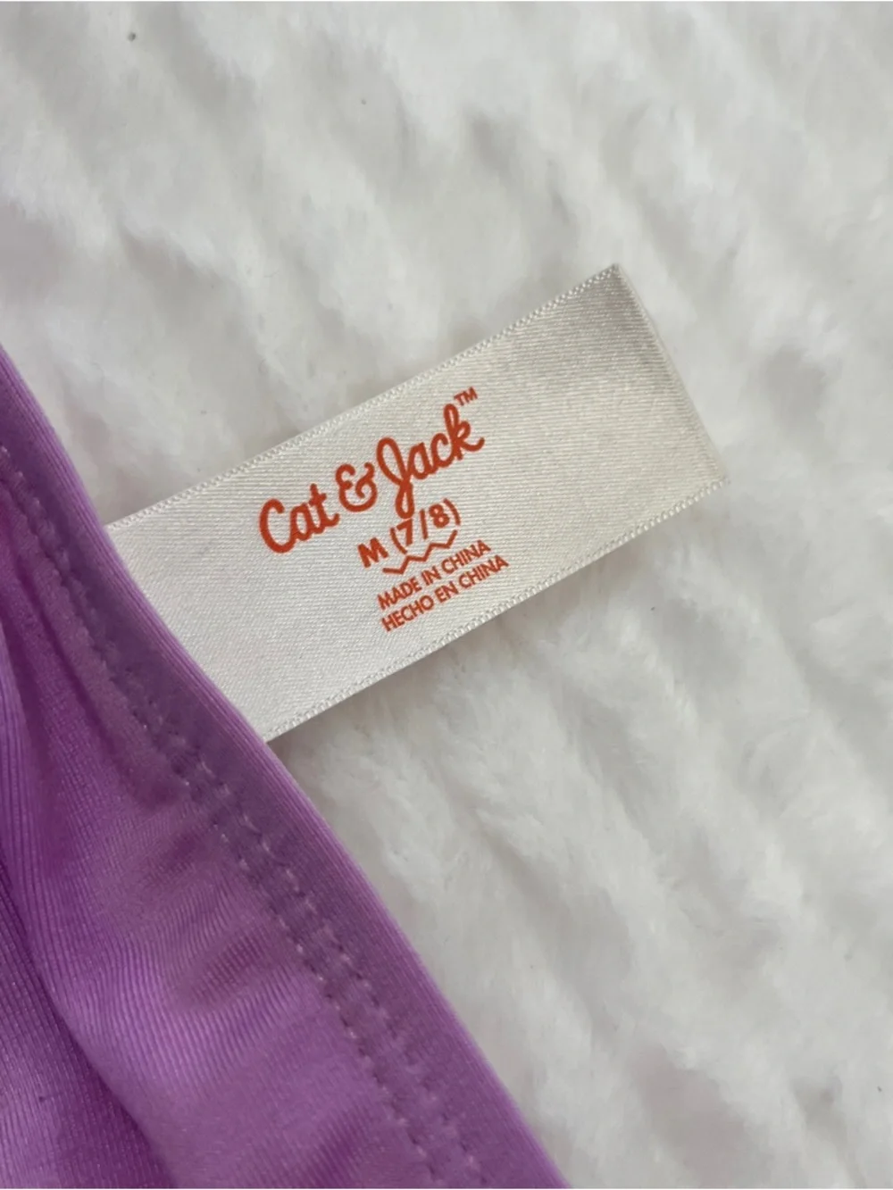 Lilac Girls 3-Piece Swim Set Purple Bikini Top Bottom Skirt medium cat & Jack